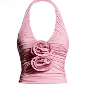 Magda Butrym H&M rose appliqué halter top Small